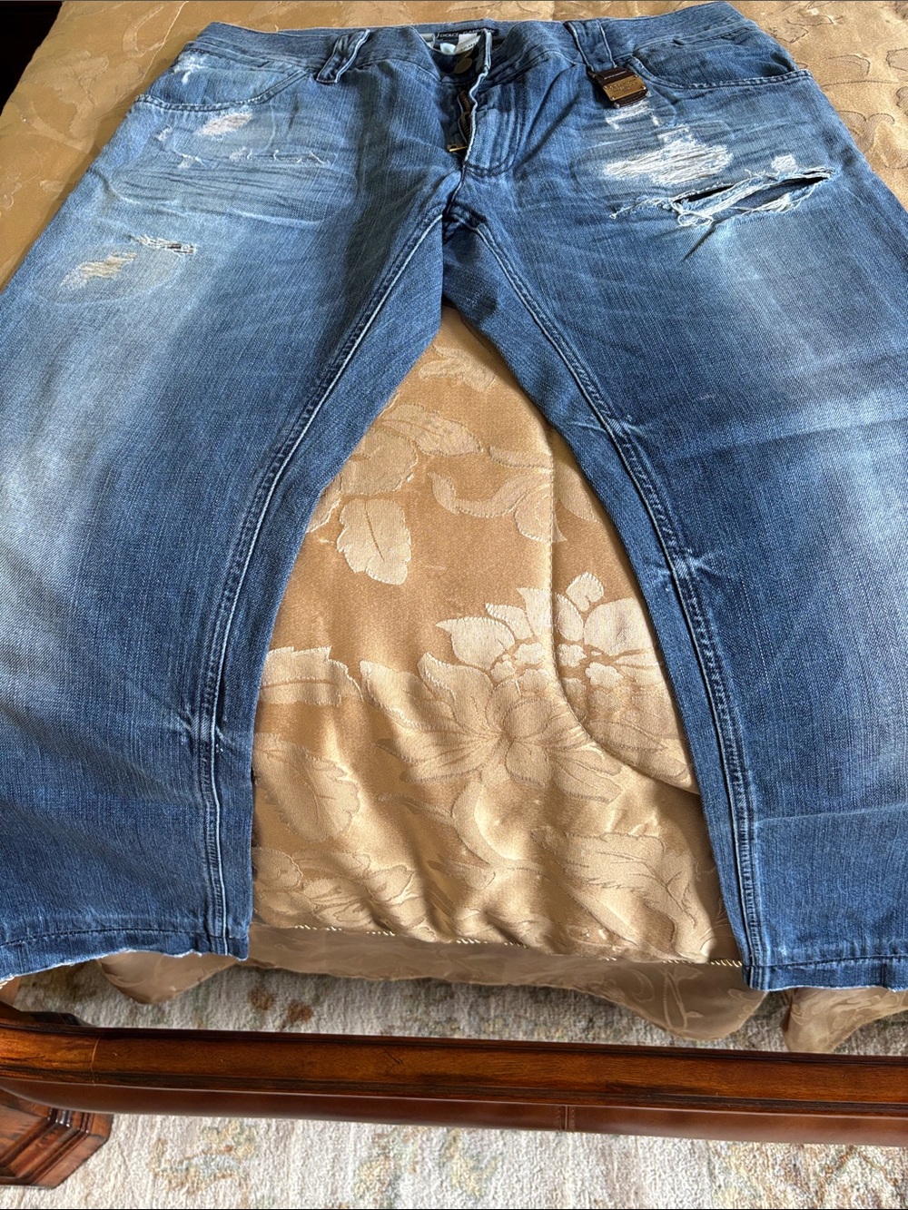 Dolce & Gabbana Distressed Blue Denim Jeans